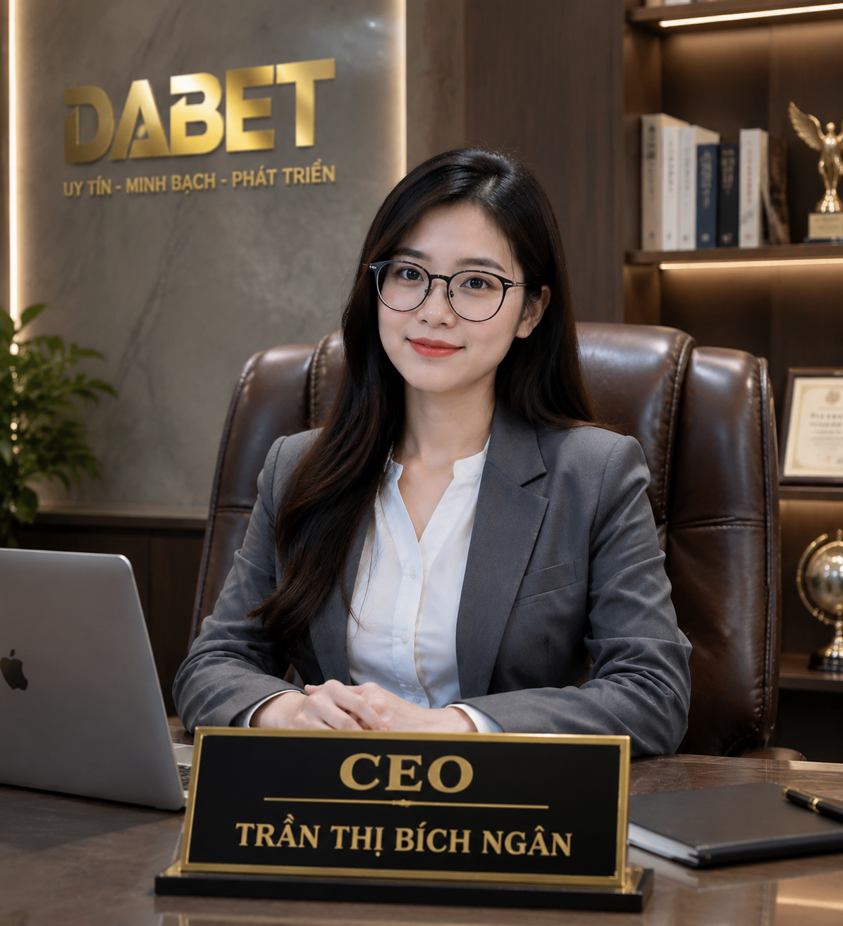 Trần Thị Bích Ngân là CEO DABET với kinh nghiệm trong lĩnh vực quản trị kinh doanh và tài chính. Bà tập trung phát triển doanh nghiệp theo hướng chuyên nghiệp, minh bạch, ứng dụng công nghệ để tối ưu hóa hoạt động và nâng cao trải nghiệm khách hàng.