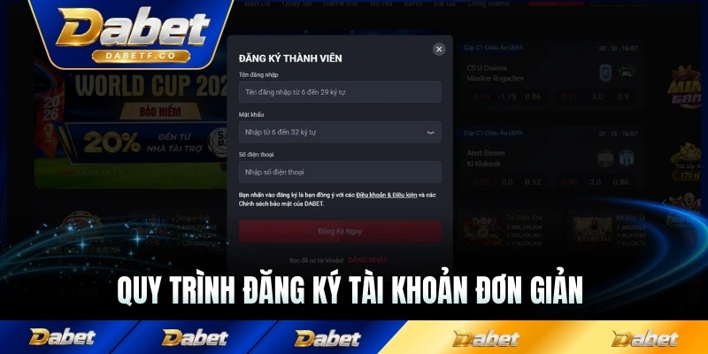 Quy trình đăng ký tài khoản đơn giản với thao tác tay ngắn